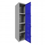 Locker metálico dual grande - 4 puertas azul